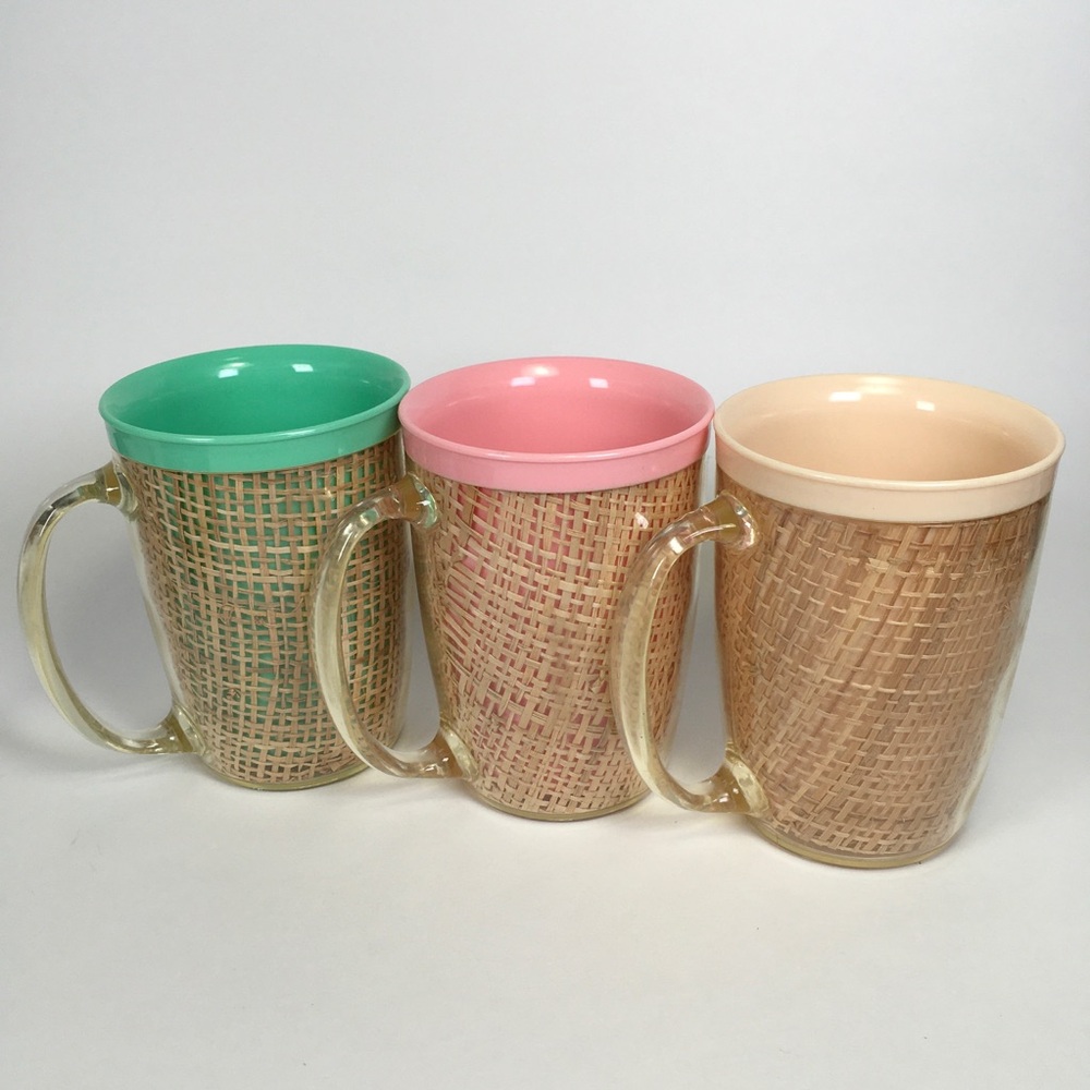 Vintage Raffiaware Tall Mugs